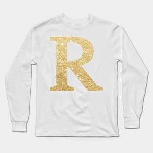 The Letter R Gold Metallic Long Sleeve T-Shirt